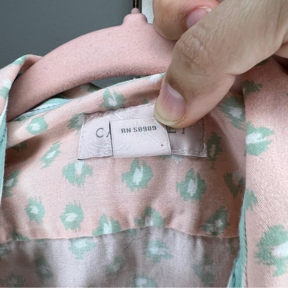 Cabernet women’s sleeveless button down shirt Peach & mint Large - Picture 5 of 7